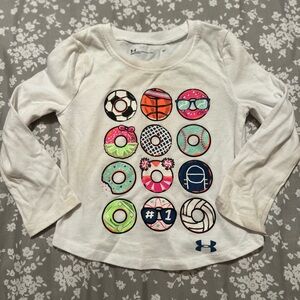 Under Armour Kids' White Long Sleeve with Donut Graphics